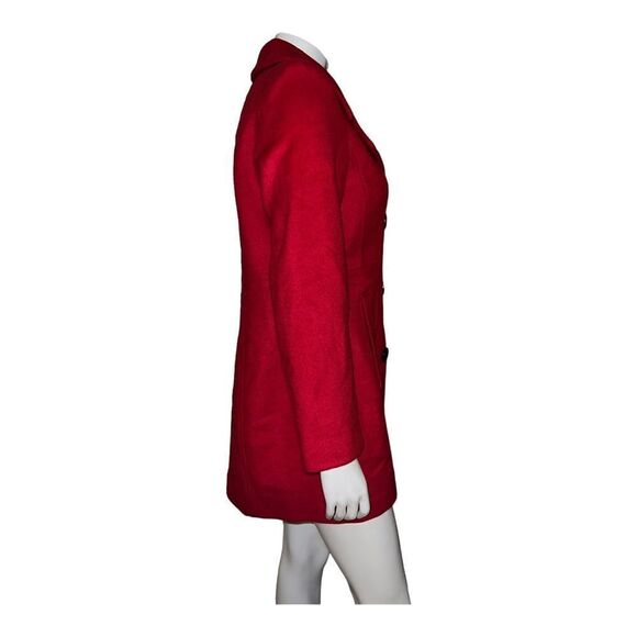 Anne Klein Womens Double-Breasted Peacoat Wool Blend Lychee Red Small NWT - Picture 5 of 9
